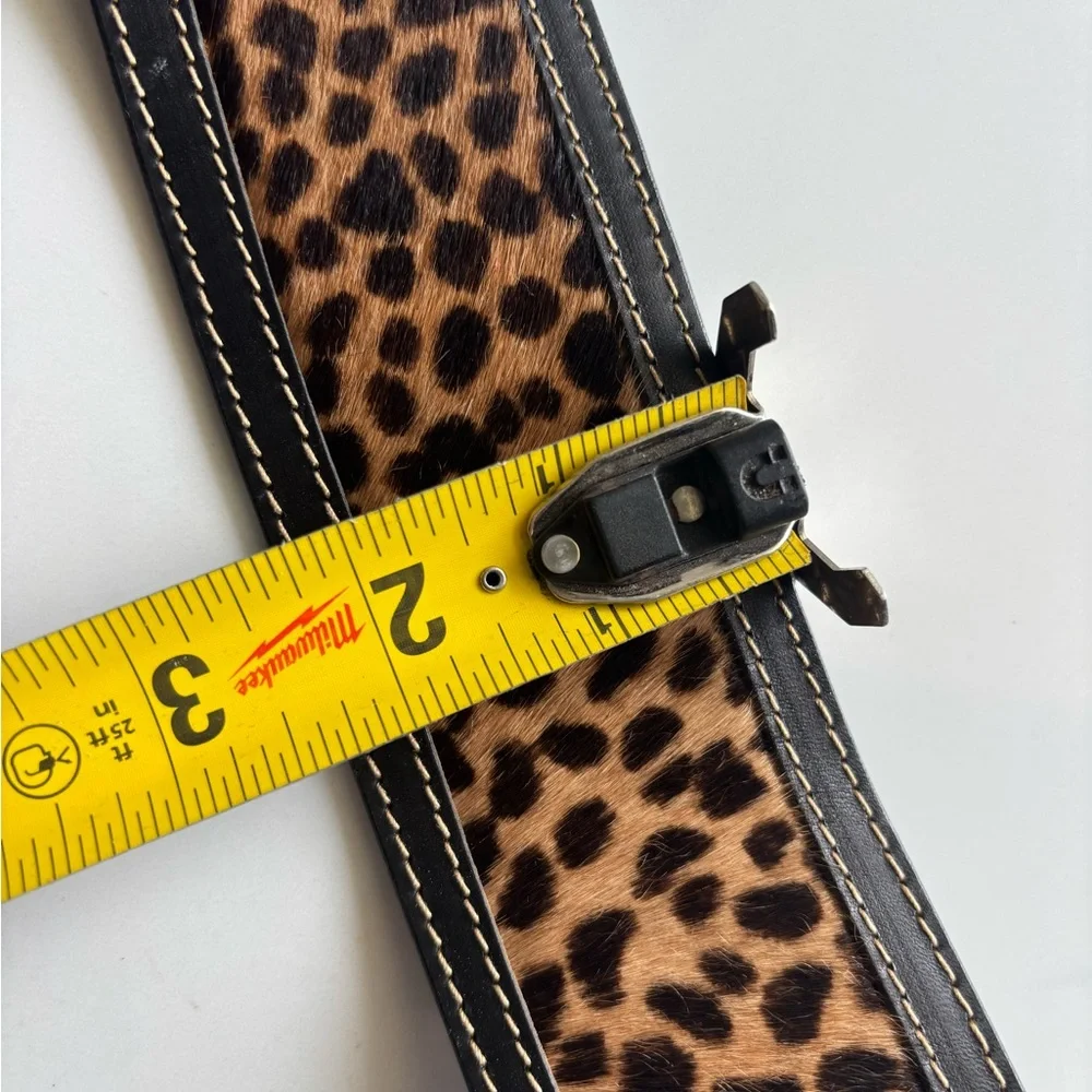 Vintage Neiman Marcus M in Italy, Leather Leopard Print Belt Size M, 33” - Picture 4 of 9